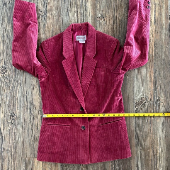 Vtg Worthington Corduroy Blazer Jacket Womens 10 Mauve Pockets Career Preppy - Picture 9 of 11